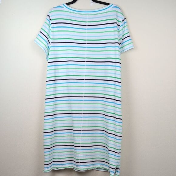 Talbot's T By Talbot's Short Sleeve Dress - Vast Multi Stripe Size XL - Picture 9 of 10